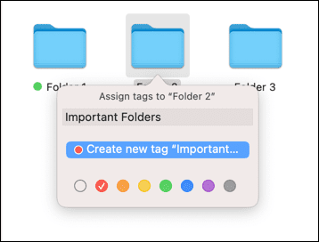 Создание нового тега папки Mac