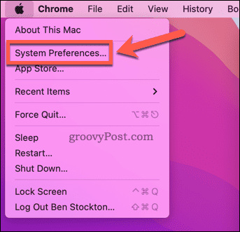 Откройте Системные настройки на Mac