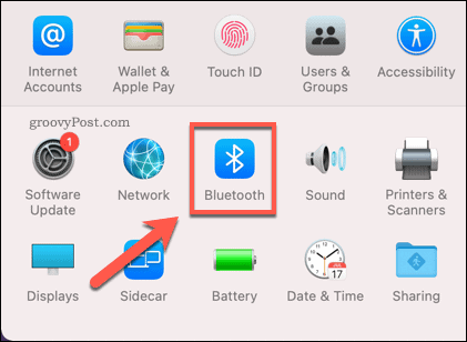 Открытие меню настроек Bluetooth на Mac