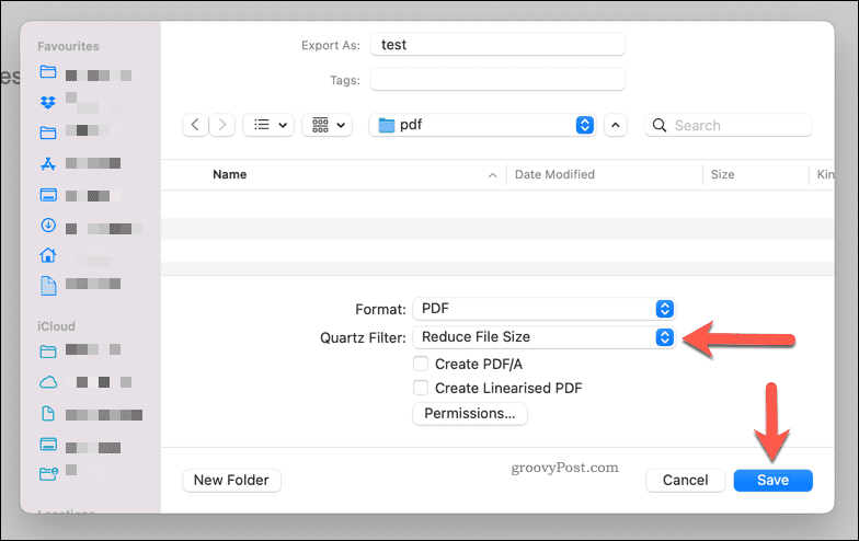 Уменьшение размера файла PDF с помощью предварительного просмотра на Mac