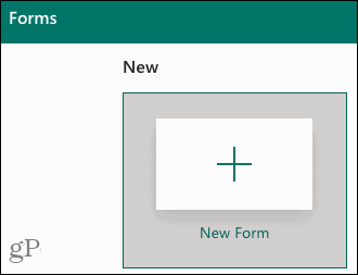 Нажмите «Новая форма» в Microsoft Forms.