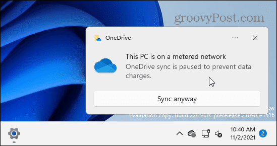 Сообщение об ограничении лимита подключений OneDrive