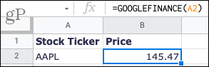 Отслеживайте акции в Google Таблицах с помощью ссылки на ячейку