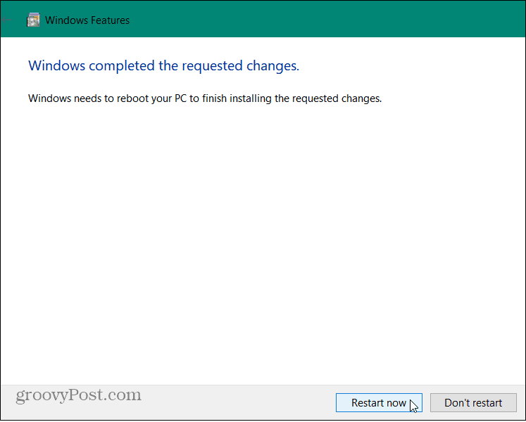 Перезапустите, чтобы удалить IE Windows 10
