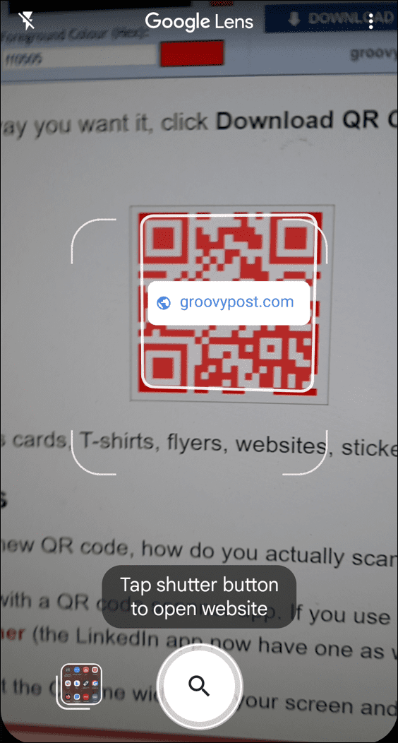 Сканируйте qr-код с помощью Google Lens Samsung