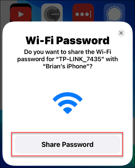 Поделитесь паролем Wi-Fi на iPhone