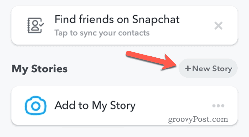 Создание новой истории Snapchat