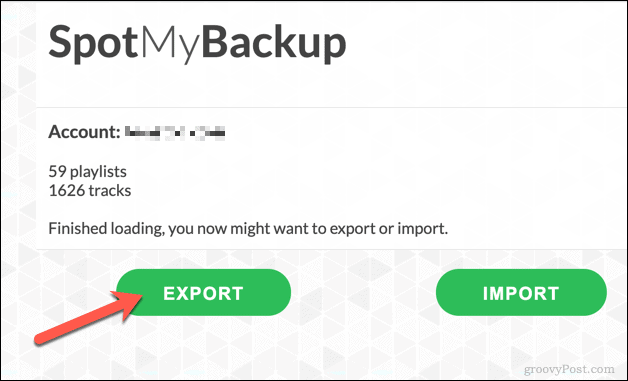 Экспорт плейлистов Spotify с помощью SpotMyBackup
