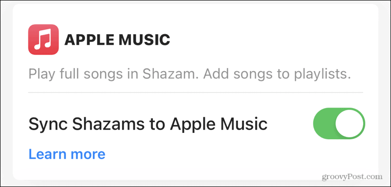 Синхронизируйте Apple Music с Shazam