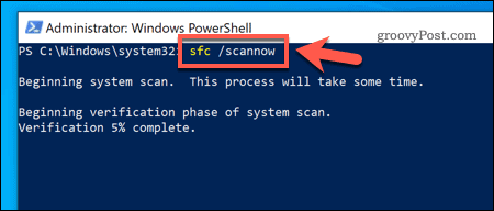 Использование инструмента SFC в Windows 10