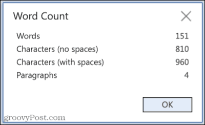 Количество слов в Microsoft Word для Интернета