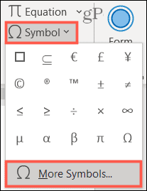 Символ, дополнительные символы в Word для Windows