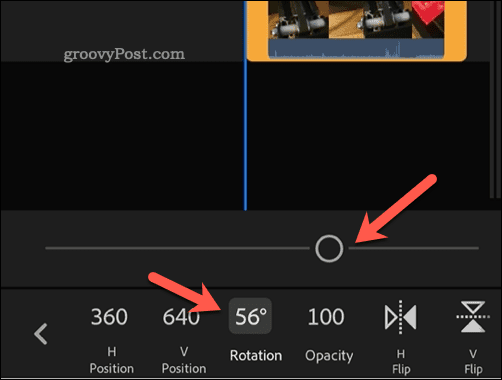 Изменение поворота видео в Adobe Premiere Rush