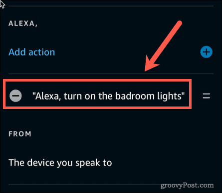 фраза действия Alexa