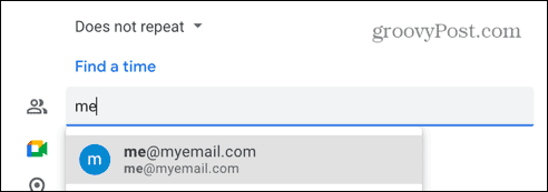 рекомендуемый адрес электронной почты календаря Google