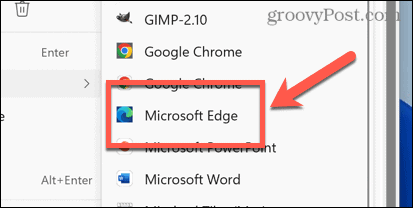 открыть с Microsoft Edge