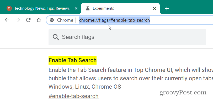 введите флаг Chrome