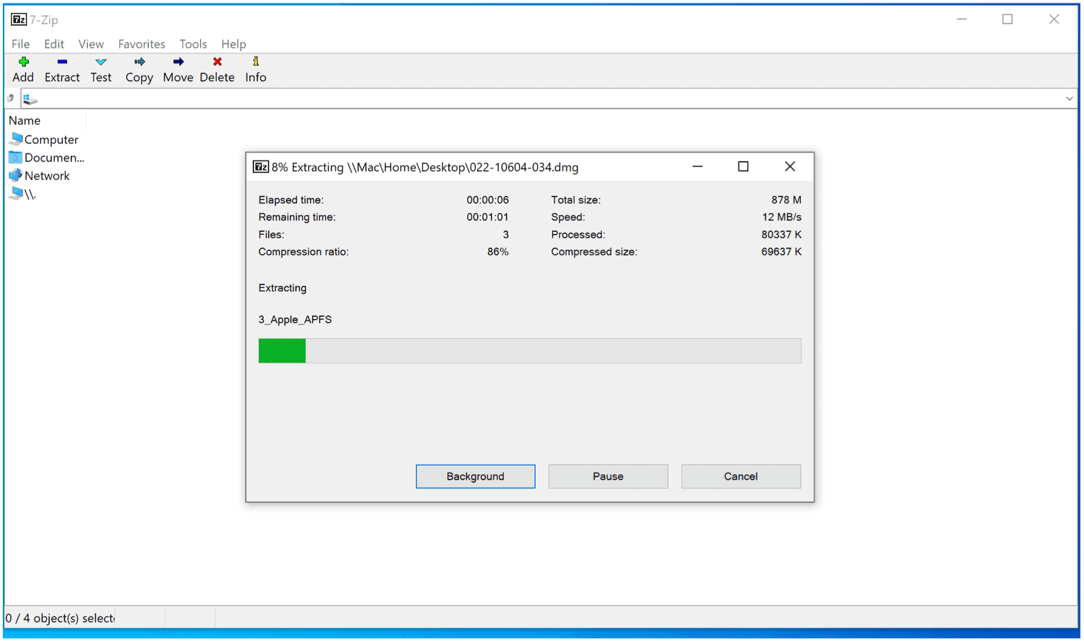 Файлы DMG в Windows 10 Извлечение DMG 