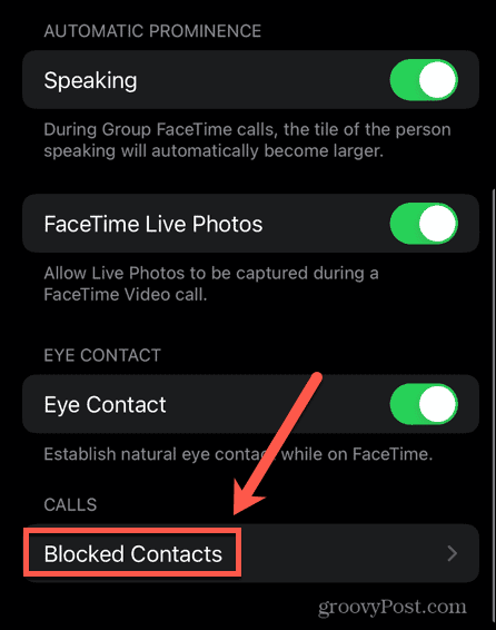 iPhone FaceTime заблокировал контакты