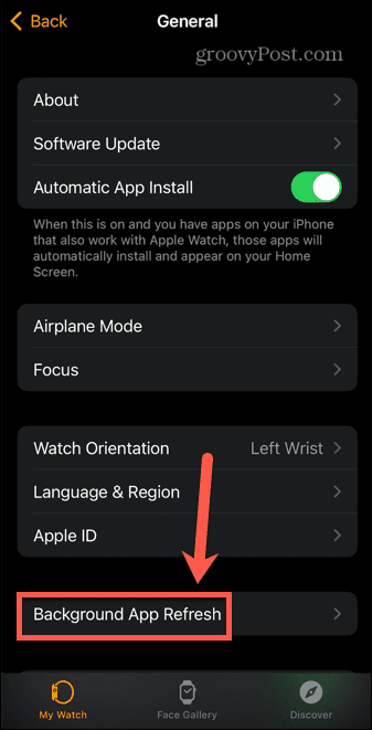 Обновление фона приложения Apple Watch