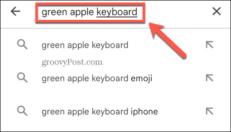 поиск клавиатуры зеленого яблока