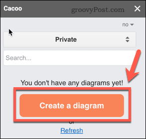 Создание новой диаграммы Cacoo в Google Docs