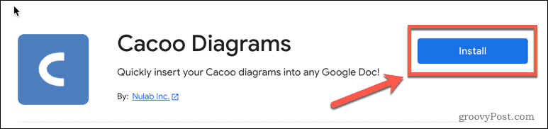 Установка надстройки cacoo в Google Docs