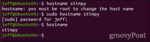 как изменить имя хоста в Linux с помощью команды hostname