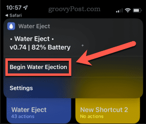 начать выброс воды, чтобы удалить воду из iphone