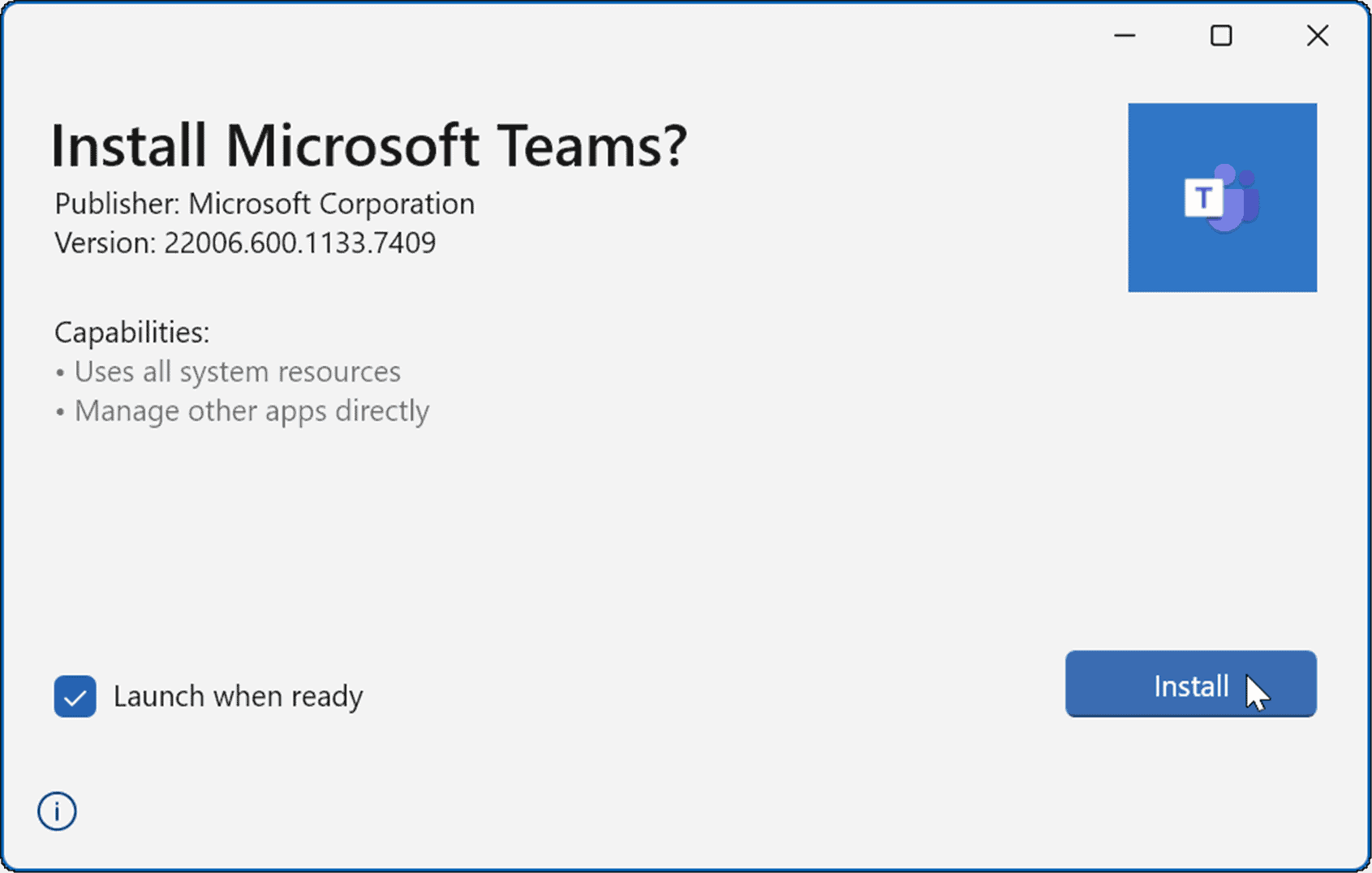 установить команды Microsoft не загружается