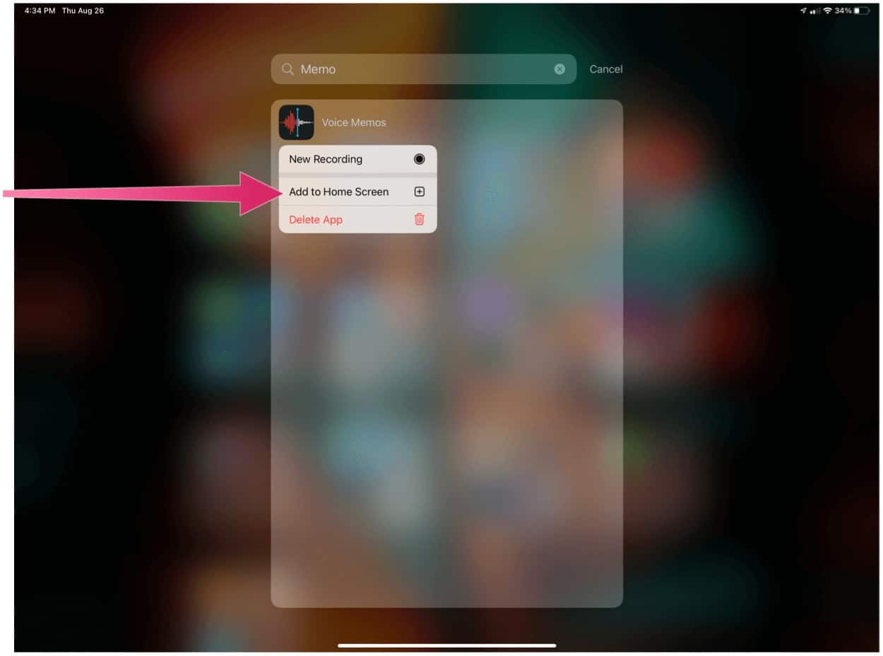 iPad добавить приложение на главный экран