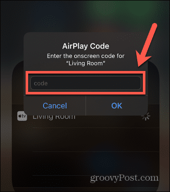 код доступа iphone airplay
