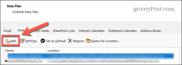 Outlook добавить файл данных