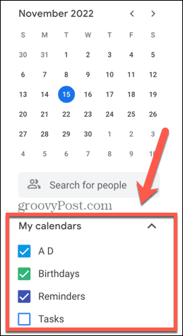 гугл календарь выбрать календари