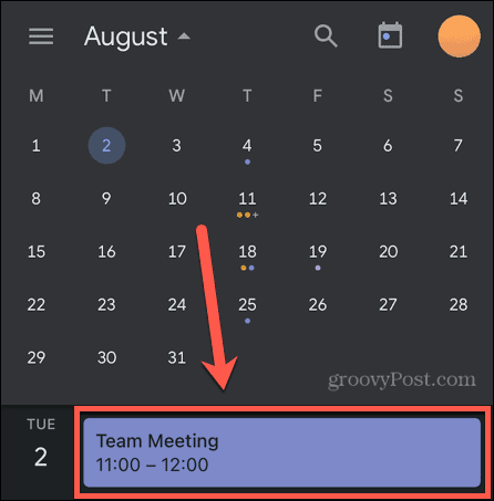 гугл календарь событие мобильное