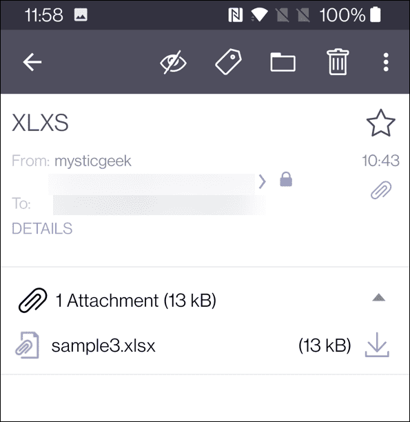 protonmail открывает файлы xlsx в Android