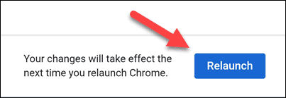 Кнопка для перезапуска Chrome на мобильном устройстве