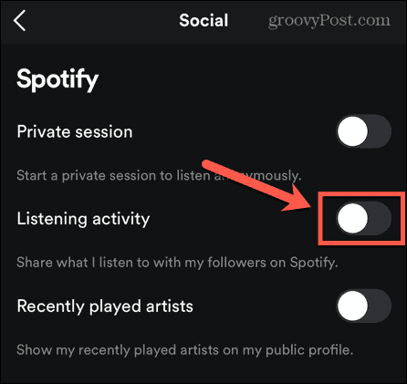 Spotify мобильное прослушивание активности