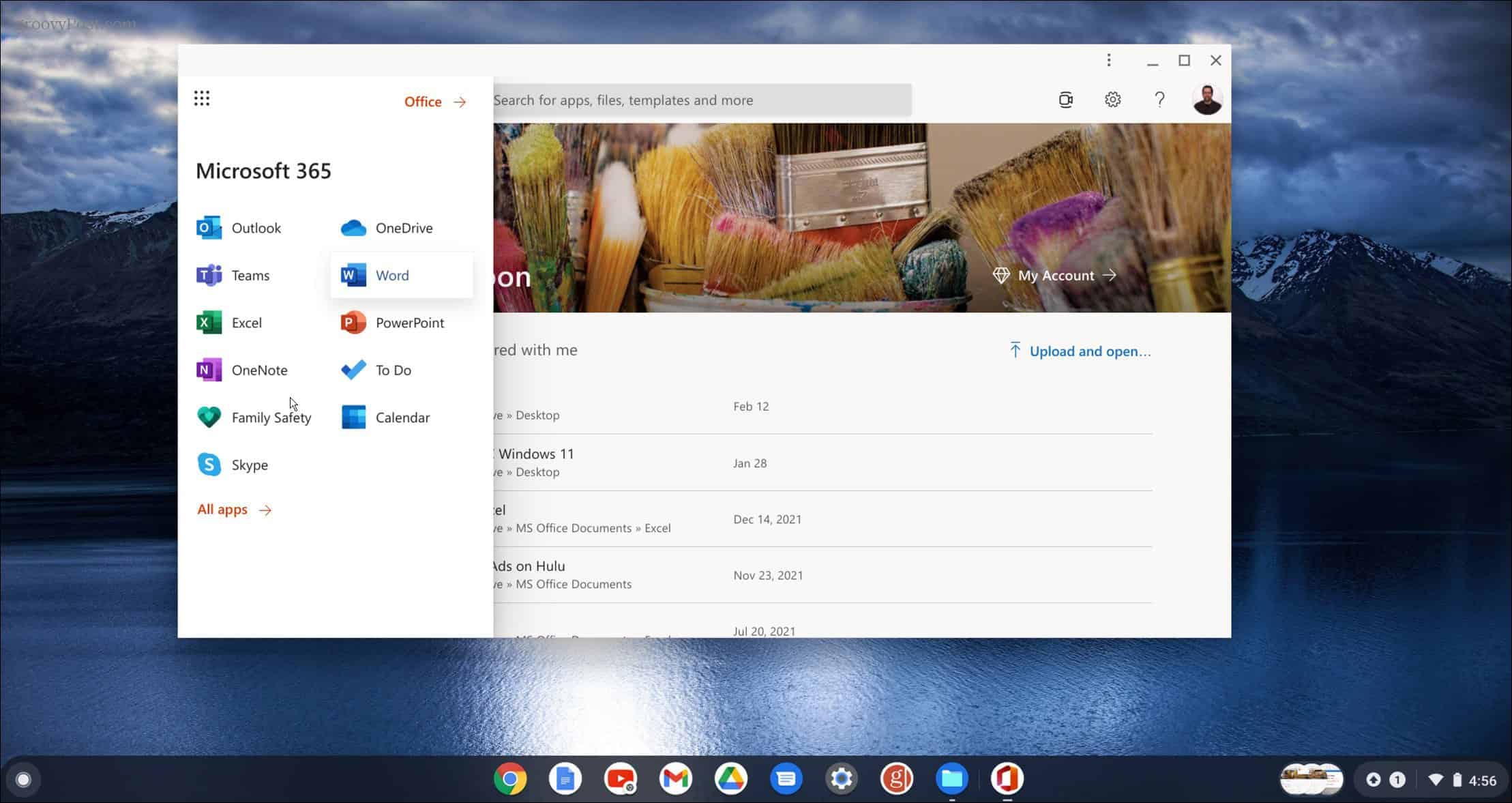 запустить использование Microsoft Office на Chromebook