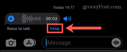 iphone сохранить полученное звуковое сообщение