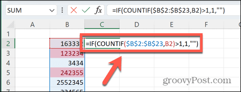 Excel считать дубликаты