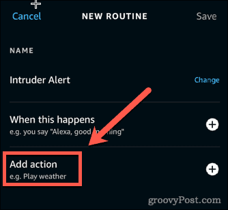 Alexa добавить действие