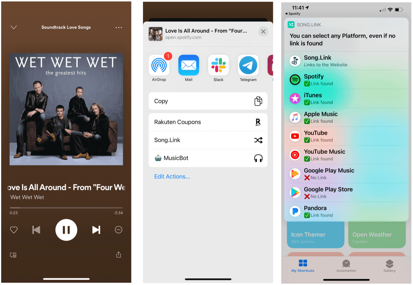 Siri Shortcuts для Spotify Siri делится песнями