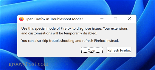 Firefox открыть режим устранения неполадок