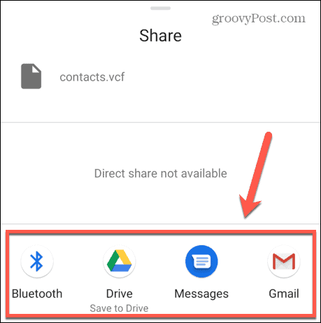 Android поделиться контактами