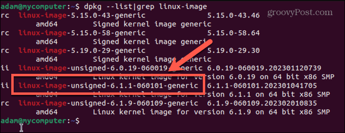 имя образа ядра ubuntu