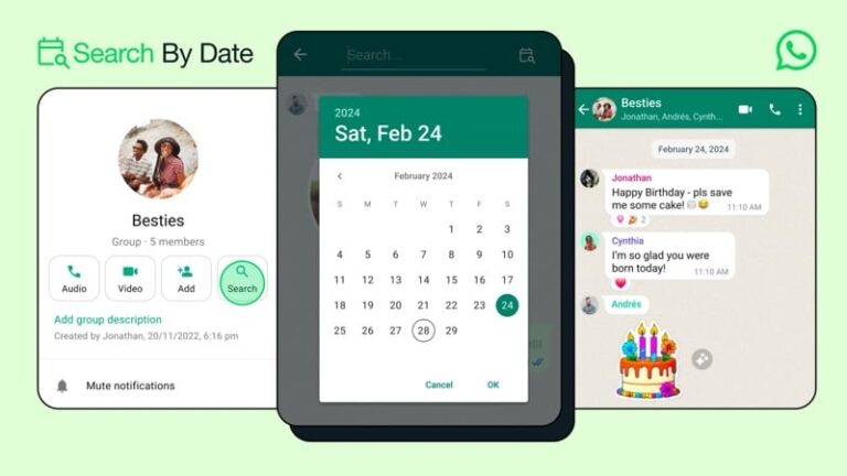 Теперь вы можете искать разговоры в WhatsApp на Android, используя функцию поиска по дате